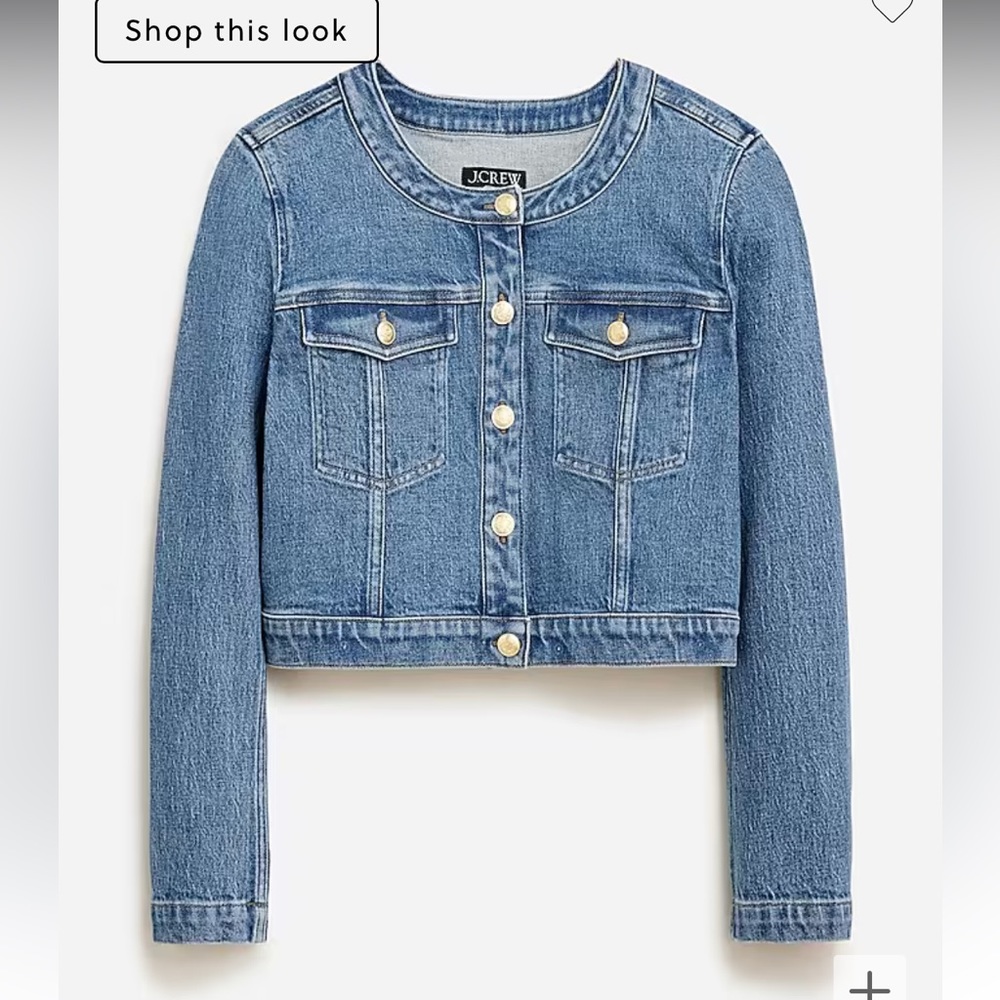New with tags J. Crew Louisa patch-pocket lady Jean jacket in denim 2